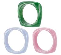 UNICRAFTALE 3Pcs 3 Colors Acrylic Resin Bangles Imitation Marble Retro Wide Geometric Bracelet Fashion Wrap Bracelet Colorful Irregular Wrists Bangles Blue/Pink/Green Square Bracelets for Women