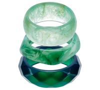 UNICRAFTALE 3Pcs 3 Styles Acrylic Resin Bangle Medium Sea Green Retro Wide Geometric Bracelet Fashion Wrap Bracelet Irregular Wrists Transparent Square Bracelets for Women