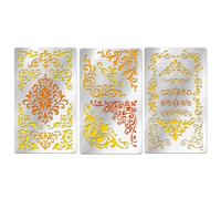 UNICRAFTALE 3Pcs 3 Styles Mandalas Retro Border Craft Stencil Wood Carving Metal Stencil for Wood Burning European Style Stencils Stainless Steel Reusable Notes Template for Wall Canvas Furniture