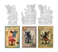UNICRAFTALE 3Pcs Butterfly Fairy Carbon Steel Cutting Dies Stencils Mushroom House Elves Cutting Dies for Paper Card Making Mushrooms Fairy Embossing Paper Die Stencils for Scrapbooking Photo Album
