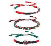 UNICRAFTALE 3pcs Country Flag Code Bracelets Nylon Handmade Adjustable Woven Fabric String Thread Bracelets Infinity Country Pride Free Palestine Ethnic Style Wristbands for Women Men Jewelry