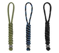 UNICRAFTALE 3pcs Paracord Knife Lanyard with Stainless Steel Beads Braid Paracord Keychain for DIY Pocket Knife EDC Tools Tactical Lanyards for DIY Outdoor Camping Emergency 13cm