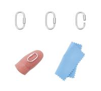 UNICRAFTALE 3Pcs Platinum Oval Screw Carabiner Sterling Silver Lock Clasps Rings Small Metal Split Key Chain Connector for Necklace Bracelet Jewelry Making 14mm Long