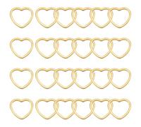 UNICRAFTALE 40 Pcs Real 18K Gold Plated Golden Hollow Heart Linking Rings Valentine's Day Stainless Steel Heart Frame Charms Love Links Connectors Metal Linking Rings for DIY Bracelet Jewelry Making