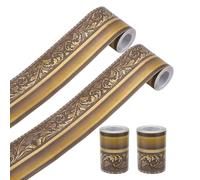 UNICRAFTALE 40M Gold Frame Bulletin Board Borders Picture Frame Border Trim Die-Cut Straight Rolled Picture Frames for Home Decor Bathroom Kitchen 7.65cm