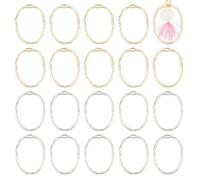 UNICRAFTALE 40Pcs 2 Colors Alloy Oval Open Back Bezel Pendants Ring Frame Pendants Epoxy Resin Pressed Flower Jewelry Blank Charms for DIY UV Resin Pressed Flower Crafts Jewelry Making