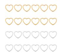 UNICRAFTALE 40pcs 2 Colors Heart Linking Charms Stainless Steel Linking Ring 10.5x11.5mm Hollow Heart Pendant Bracelet Heart Metal Connectors Charms for DIY Jewelry Making