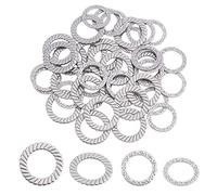 UNICRAFTALE 40pcs 2 Sizes 304 Stainless Steel Connecting Rings with Uneven Pattern Metal Ring with Color Stainless Steel Laser Cutting Connecting Rings Metal Loose Ring for Jewelry Making 15/18mm Long