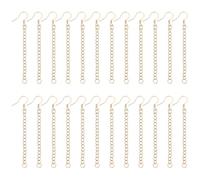 UNICRAFTALE 40pcs 20 Pairs French Ear Hook Earring Findings with Pre Attached Chain Real 18K Gold Plated Ear Wire Findings 6.9cm Bulk Stainless Steel DIY Jewelry Making Supplies for Earring