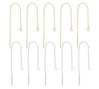UNICRAFTALE 40pcs About 90mm 2 Colors Ear Threads Threader Earrings Stainless Steel Dangling Threads Earring Threader Women Earrings for Jewelry Earring Making 0.8mm Pin