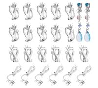 UNICRAFTALE 40Pcs Stainless Steel Clip-on Earring Converts Earrings Hooks with Easy Open Loop Earring Findings with Post for Non-Pierced Earrings Clips for DIY Most Turn Studs Jewerly Making
