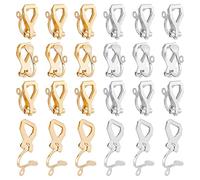UNICRAFTALE 40pcs Stainless Steel Clip-on Earring Hooks - 2 Colors, Non-Pierced Components, Golden Converter Findings for DIY Jewelry Making