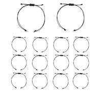 UNICRAFTALE 40Pcs Waxed Polyester Cord Bracelets Semi Finished Bracelet Black Adjustable Bracelets Knot Rope Handmade Friendship Bracelet with 2 Colors Open Jump Rings for Jewelry Making 26-28cm Long