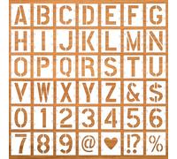 UNICRAFTALE 42Pcs Plastic Large Letter Alphabet Stencils Reusable Number Painting Templates Burning Stencils for DIY Scrapbooking Festival Art Projects Drawing Engraving Long 12cm