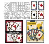 UNICRAFTALE 44pcs Playing Cards Metal Cutting Dies Reusable Poker Card Game Embossing Cut Stencils Background Stencils Dies for DIY Card Making DIY Crafts Scrapbooking Decoration