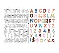UNICRAFTALE 46pcs Alphabet and Number Metal Cutting Dies for Card Making Letters Alphabet Metal Die Cuts with Signs Carbon Steel Embossing Template Scrapbooking Template for DIY Photo Album Decoration
