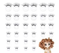 UNICRAFTALE 48 Pcs 6 Styles Plastic Doll Craft Eyes with Eyelashes 20.5-35.5 mm Flat Back Safety Eyes for DIY Plush Animal Making Crochet Stuffed Teddy Bear Doll Craft Accessories