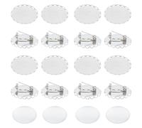 UNICRAFTALE 48 Pcs DIY Blank Oval Brooch Making Kit 304 Stainless Steel Fancy Cabochon Brooch Findings Brooch Bezel Trays with Oval Glass Cabochons for DIY Christmas Day Jewelry Making