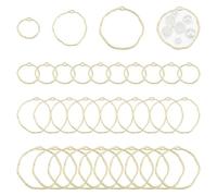 UNICRAFTALE 48Pcs 3 Sizes Open Back Bezel Pendants Epoxy Resin Bezel Round Blank Hollow Frame Charms Golden Metal Ring Charms for DIY UV Resin Pendants Pressed Flower Jewelry Earring Making