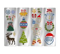UNICRAFTALE 4Pc Christmas Elements Metal Stencil Reusable Stainless Steel Snowman Deer Cutting Dies Drawing Stencils Tool Template for DIY Scrapbooking Photo Album Decorative Embossing Paper Card