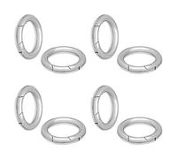 UNICRAFTALE 4pcs 17mm Spring Gate Rings Stainless Steel Rings O Rings Keychain Ring Round Snap Clasps Metal Spring Gate Rings for Jewelry Making Keyring Buckle