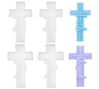 UNICRAFTALE 4Pcs 2 Styles Cross Silicone Resin Molds White Cross Earring Earring Molds Epoxy Resin Mold Crucifix Casting Mold for DIY Craft Earrings Keychain Necklace Pendant Jewelry Making 6x3x1Inch