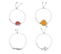 UNICRAFTALE 4Pcs 2 Styles Empty Stone Holder Bracelet Stainless Steel Adjustable Crystal Holder Bracelet Metal Stone Cage Bracelets for DIY Jewelry Making Crystal Pendant Bracelets Accessories
