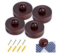 UNICRAFTALE 4Pcs 5.8cm Diameter Tapestry Wall Hangers Clips for Hangings Blanket Wooden Flat Round Carpet Rug Display Racks Coconut Brown Wall Clamp for Decorative Quilt Wallart Supplies