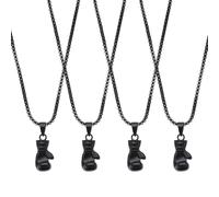 UNICRAFTALE 4Pcs Boxing Gloves Pendant Necklace for Man Metal Punk Pendant Necklace Gifts Sport Boxer Pendant Necklaces Jewelry Gift Adjustable Womens Sportsman Fitness Necklaces, Metal, No Gemstone