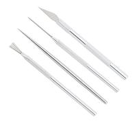 UNICRAFTALE 4Pcs Polymer Clay Tools Pottery Clay Sculpting Modeling Tool Sets 13.5-39mm Detail Tools Stainless Steel Pottery Sculpture Feather Wire Texture Tool Steel Craft Kit for Sculpture Pottery