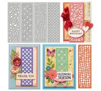 UNICRAFTALE 4pcs Rectangular Frame Grid Cutting Die for Card Making Reusable Carbon Geometric Theme Embossing Stencils Template Die Cut for DIY Scrapbooking Album Craft Decor 14.5x18.6cm