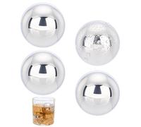 UNICRAFTALE 4Pcs Stainless Steel Ice Cubes Spheres Reusable Whiskey Balls 37.5mm Beverage Chilling Rocks Metal Round Whiskey Stones Gift for Men Red Wine Bar Beer Scotch Vodka Drinks