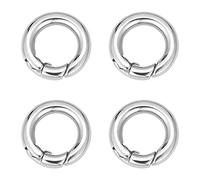 UNICRAFTALE 4pcs Stainless Steel Spring Gate Rings 15mm Inner O Rings Keychain Ring Round Gate Round Clips Snap Hooks Spring Keyring Buckle Clasps for Bag Purse Shoulder Strap Key Chains