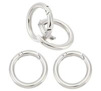 UNICRAFTALE 4Pcs Stainless Steel Spring Gate Rings Metal O Rings Hollow Round Ring Circle Connector Keychain Rings for Jewelry Making Inner 28mm