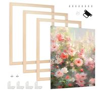 UNICRAFTALE 4Set 50x40cm DIY Canvas Stretcher Bars Kit White Needlepoint Stetcher Bars Wooden Canvas Painting Frame for Oil Paintings Prints Posters Paint by Numbers Easy to Assemble Gallery Wrap