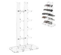 UNICRAFTALE 5-Tier Acrylic Knife Display Stand Clear Pocket Knifes Holder Folding Knifes Display Case Fixed Blade Knife Collection Displays Stand Holder for Collection Home Decoration 18x10x29.5cm