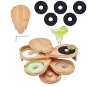 UNICRAFTALE 5-Tier Margarita Salt Rimmer Set with Lid and Sponges Bar Glass Rimmer Bartender Tool for Margarita Cocktails Bartending Supplies 19.9x14.3x10cm