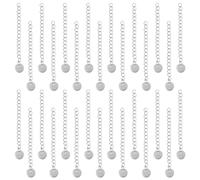UNICRAFTALE 50 Pcs Curb Chain Extension Stainless Steel Chain Extension 57~60mm End Chains with Round Charms Bracelet Necklace Extension Chains Tails Chains for DIY Jewelry Making