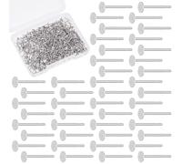 UNICRAFTALE 500Pcs 316 Surgical Stainless Steel Flat Pad Stud Earrings Findings Tray 3ｍｍ Flat Round Ear Studs Metal Blank Earring Posts Set Pin 0.7mm for Earrings Jewelry Making