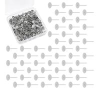 UNICRAFTALE 500Pcs 6mm Flat Pad Stud Earrings Stainless Steel Stud Earring Findings Earrings Post Flat Round Stud Earrings Blank Earring Pads for DIY Earrings Jewelry Making