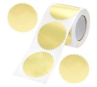 UNICRAFTALE 500pcs Gold Embossing Gear Shape Self-Adhesive Sealing Stickers
