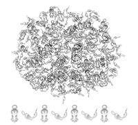 UNICRAFTALE 500pcs Stainless Steel Calotte Ends Open Clamshell Knot Covers Cord Ends Tiny Open Clamshell Crimp Bead Tips Knot Covers End Caps Jewelry Findings for DIY Bracelet Necklace Craft Making