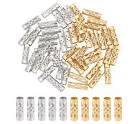 UNICRAFTALE 50pcs 2 Colors Hollow Tube Beads - 304 Stainless Steel, 4mm Diameter, European Column, Metal Spacer Beads for DIY Craft Jewelry Making