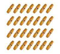 UNICRAFTALE 50Pcs 30mm Wooden Buttons Wooden Coat Horn Buttons 1-Hole Wood Toggle Buttons Yellow Wooden Vintage Coat Button for Sewing Clothing Accessories Handmade Ornament DIY