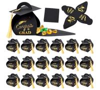 UNICRAFTALE 50pcs Graduation Cap Gift Boxes with Tassel - Black, Size: 105mm x 105mm x 90mm - Graduation Party Favors & Decorations for Class of 2025