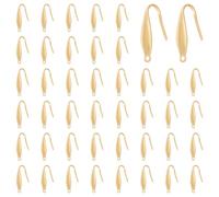 UNICRAFTALE 50pcs Real 18K Gold Plated Stainless Steel Earring Hooks with Loop Metal Ear Wires Wide French Earring Hooks for DIY Drop Jewelry Making Supplies 20.5x4.5mm