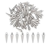 UNICRAFTALE 50Pcs Stainless Steel Spike Charm Metal Punk Style Cone Pendants Drop Dangle Earring Charm for Earring Bracelets Jewelry Making 16mm Long