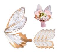 UNICRAFTALE 50Pcs Waterproof Butterfly Flower Bouquet Wrapping Paper Transparent Bouquet OPP Packaging Paper Brown Butterfly Clear Floral Wraps Packaging for Wedding Florist Supplies 58x56cm
