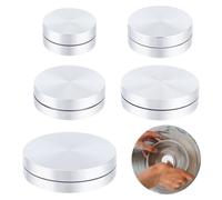 UNICRAFTALE 5Pcs 5 Style Flat Round Aluminum Turntable Base Table Tray Ceramic Clay Pottery Throwing Trimming Spinner Tool Stand Baking Cake Turntable Tools for Potters and Clay Artists