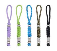 UNICRAFTALE 5Pcs Colorful Paracord Knife Lanyard with Stainless Steel Beads Braid Paracord Keychain for Outdoor Camping Emergency for Pocket Knife EDC Tools Tactical Lanyards 13.5cm